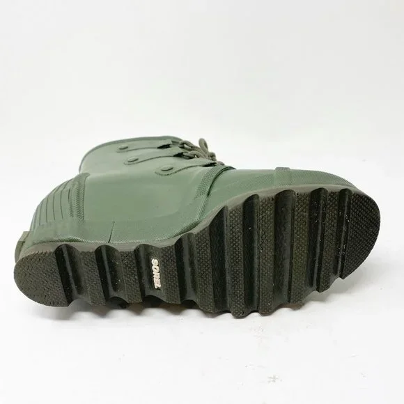 Sorel Womens Joan 1717591383 Green Rubber Wedge Lace Up Rain Boots Size 8.5 - Picture 4 of 5